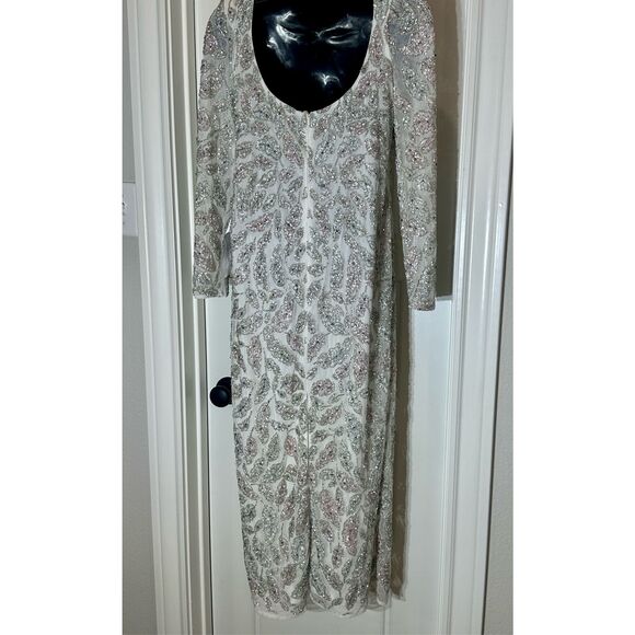 Mac Duggal NWT size 10 ivory floral beaded dress style 5424 - Picture 12 of 13